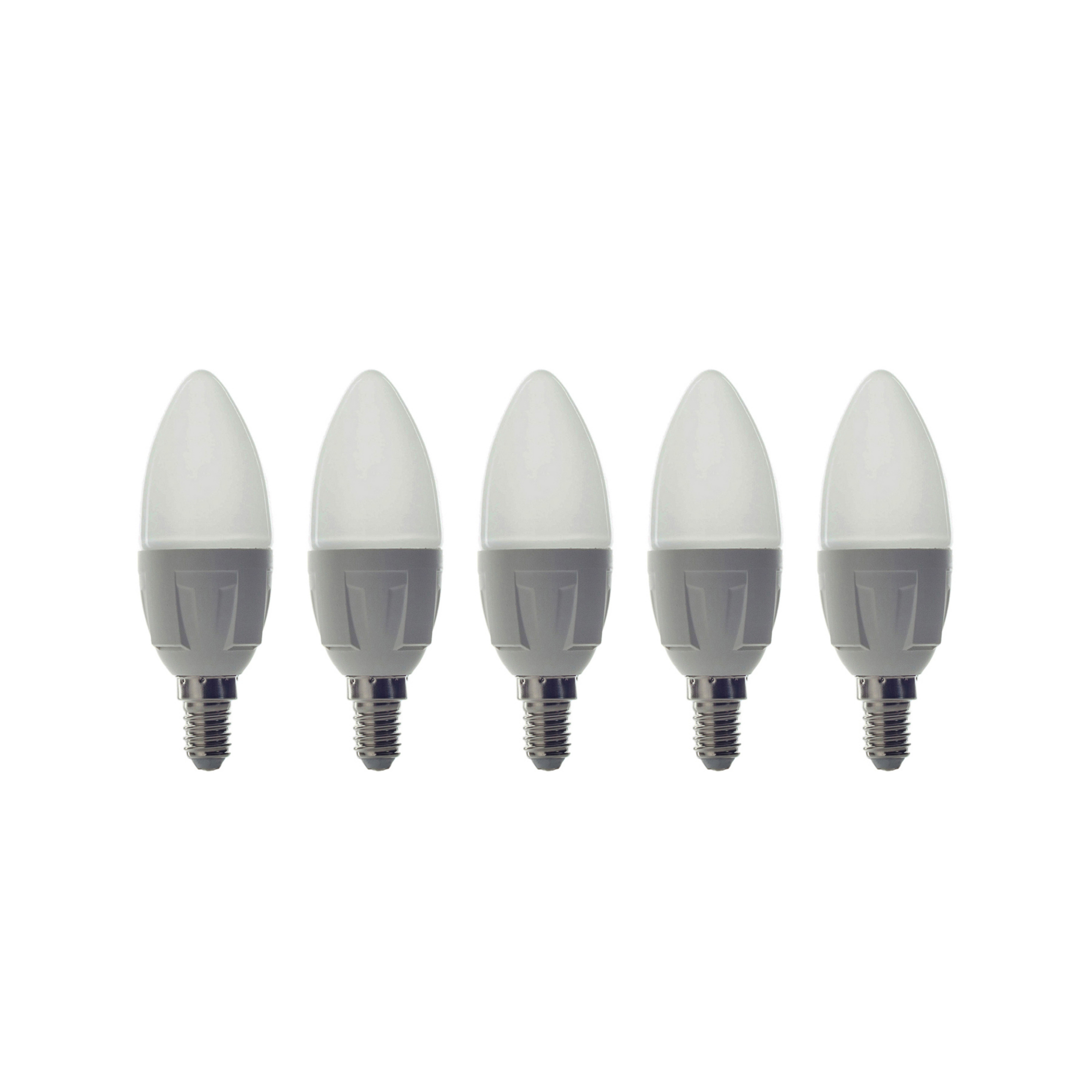 LED izzó, E14, 4,9 W, matt, 3000 K, 5 darabos készlet