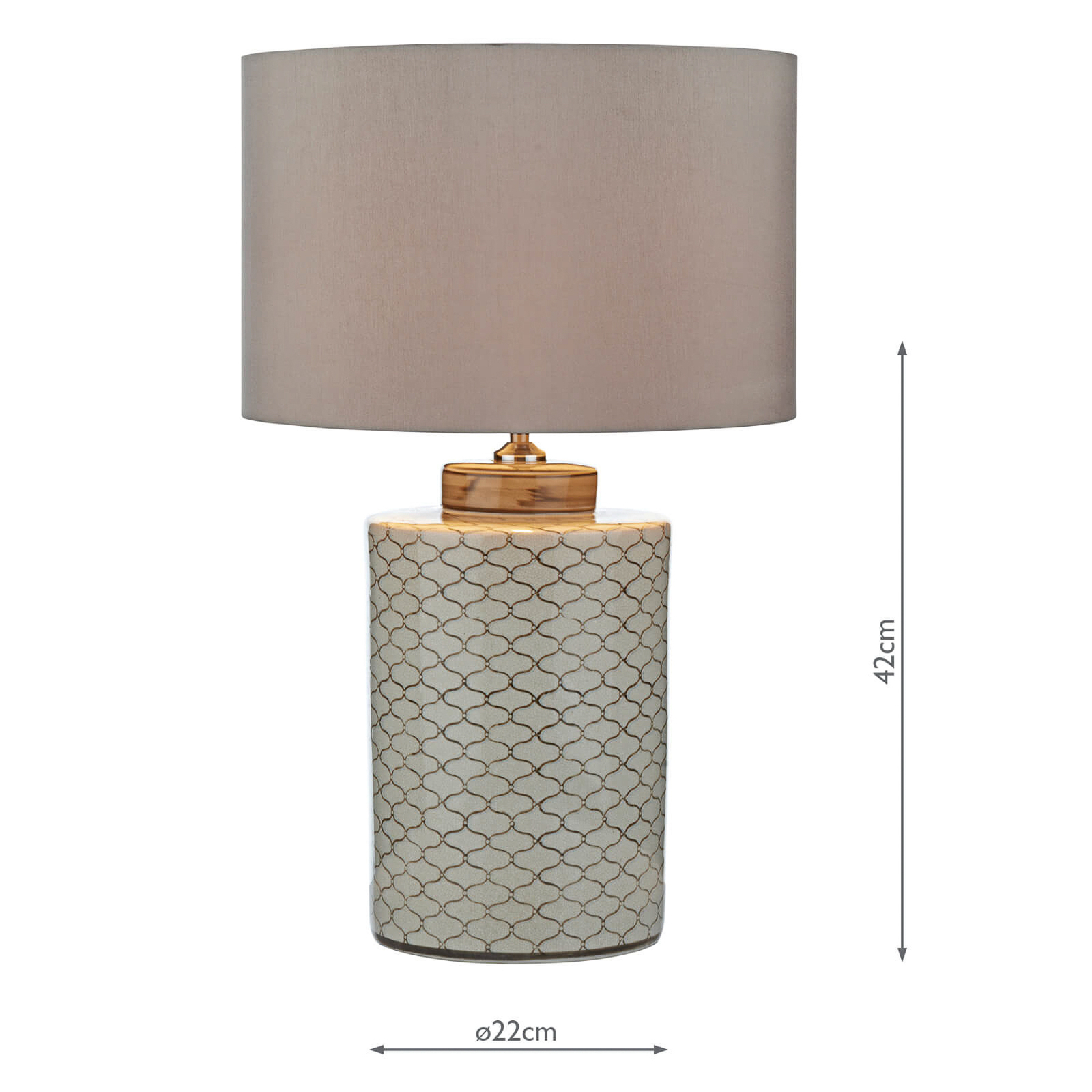Paxton table lamp, ceramic, fabric lampshade