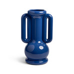 Amfora-vase, mørkeblå, stentøj, højde 36 cm – &Klevering