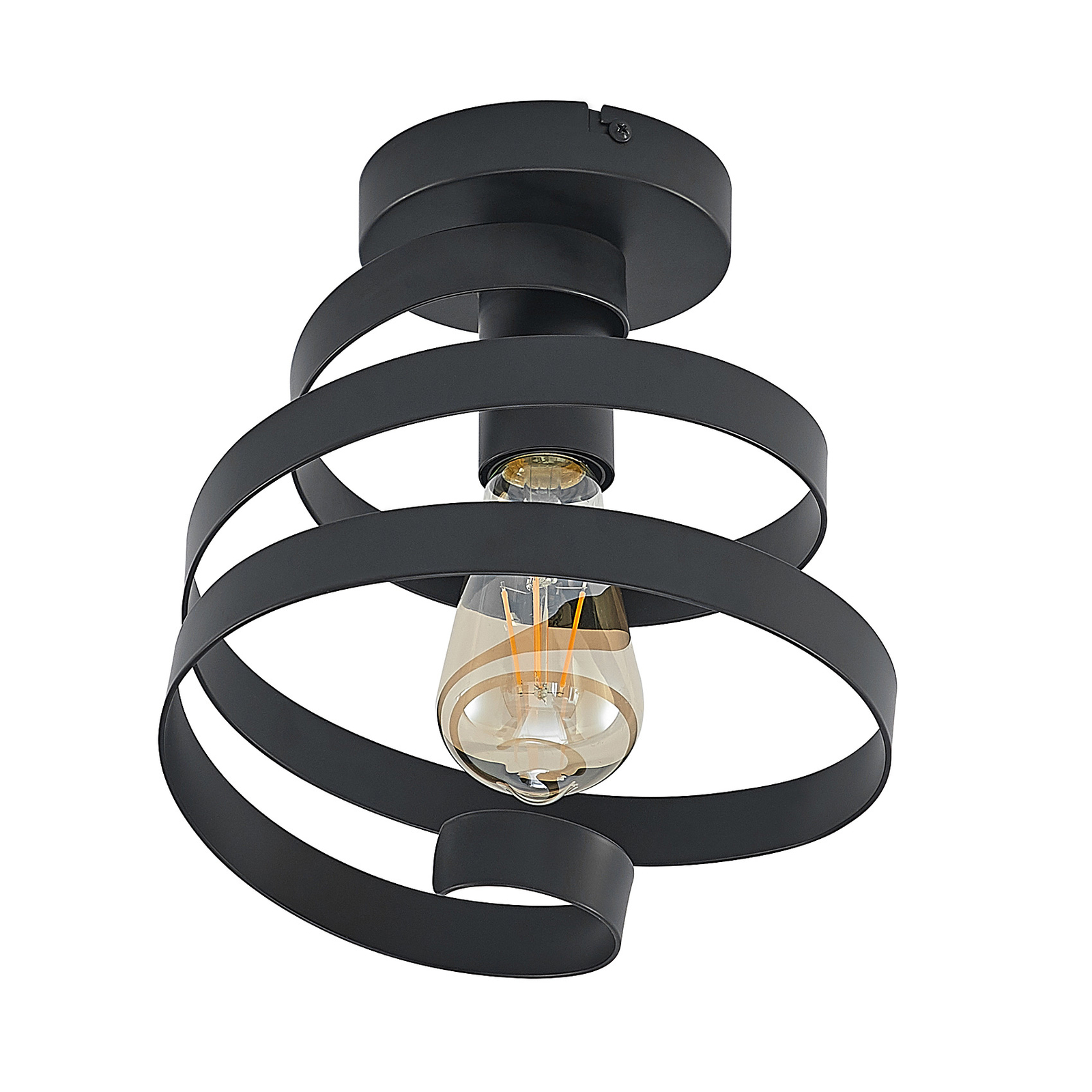 Lindby Colten taklampe, spiral, svart