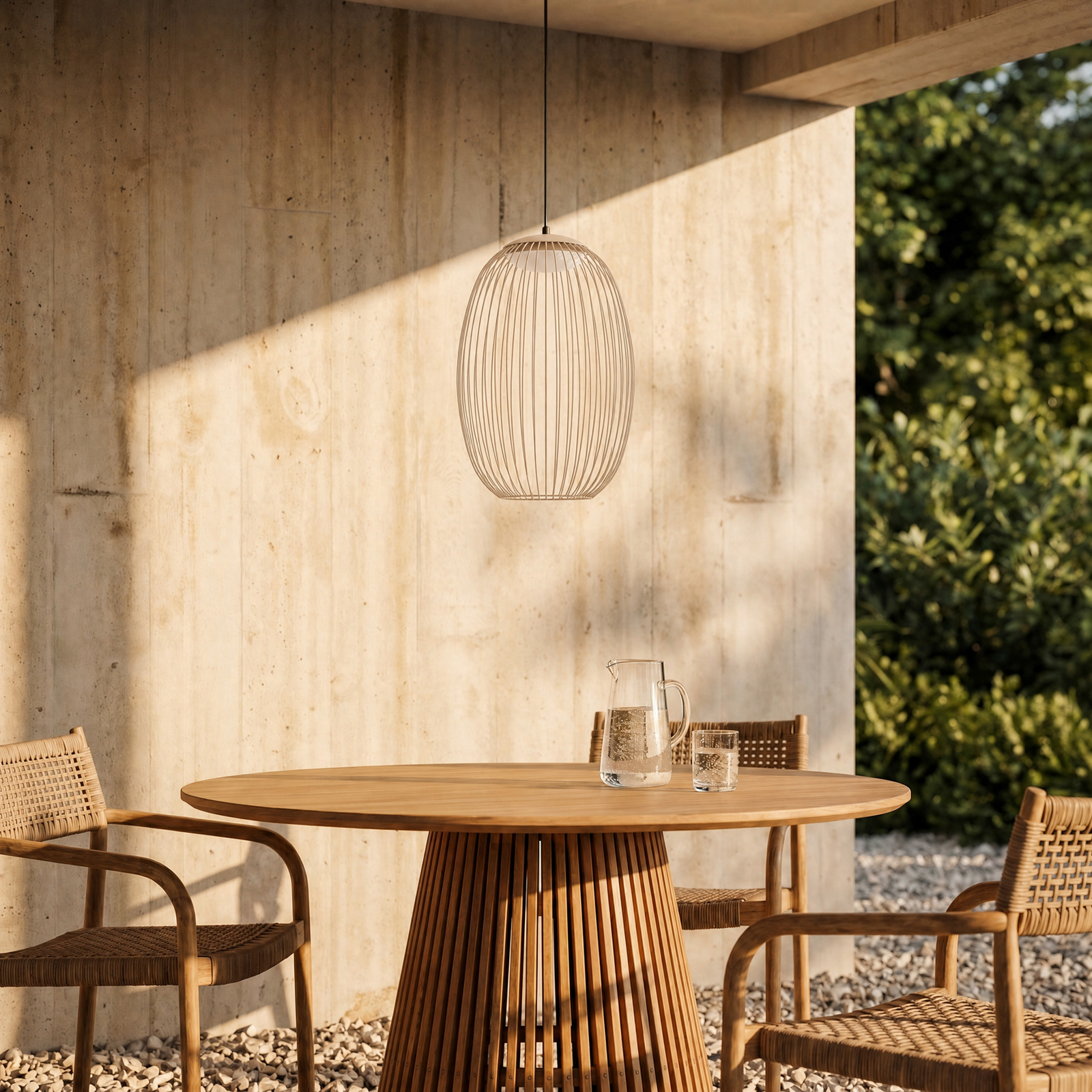 Lucande Richi LED-riippuvalaisin, beige, 40 cm, himmennettävä