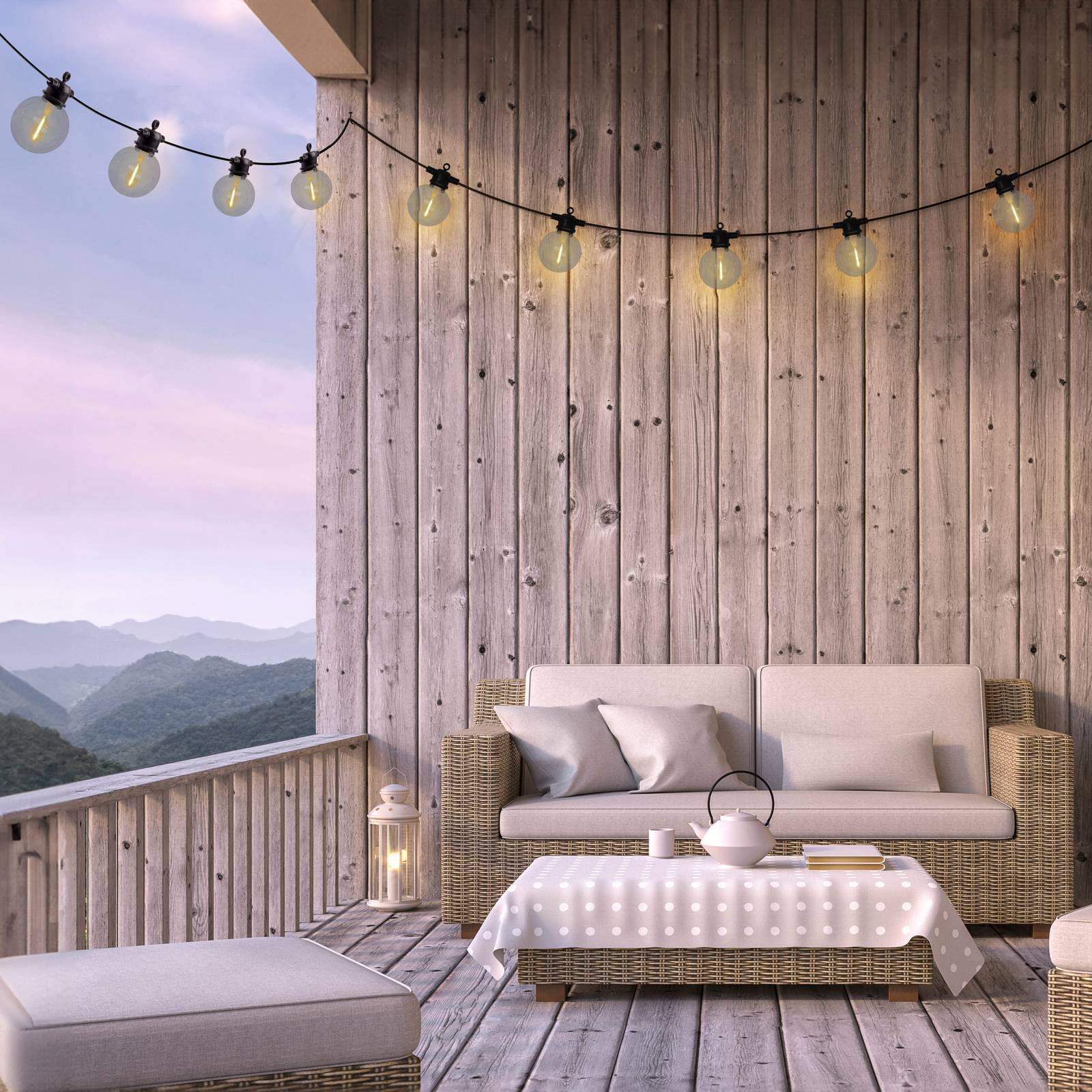 LED-Solar-Lichterkette CADENA, 2.500 K, schwarz 10-flg. 10 m günstig online kaufen