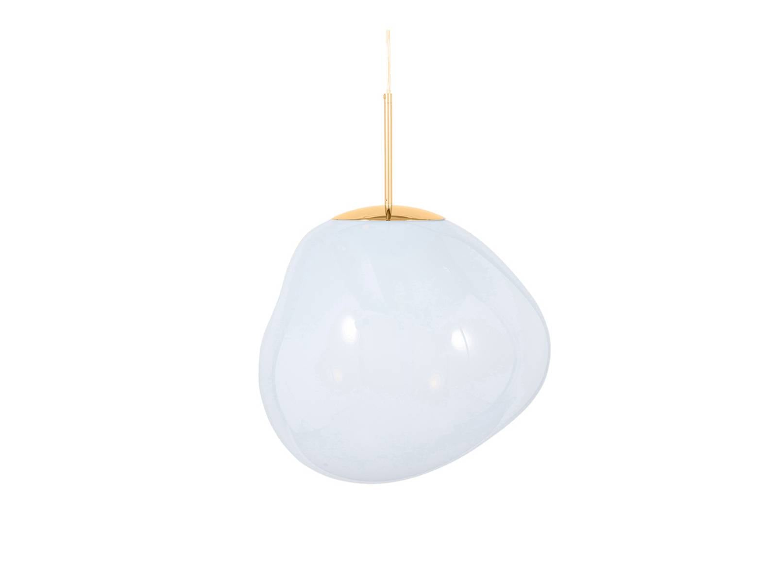 Tom Dixon LED-Hängelampe Melt, Ø 50 cm, opal/goldfarben