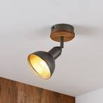 Lindby Nesrin spot soffitto disco di legno, 1 luce