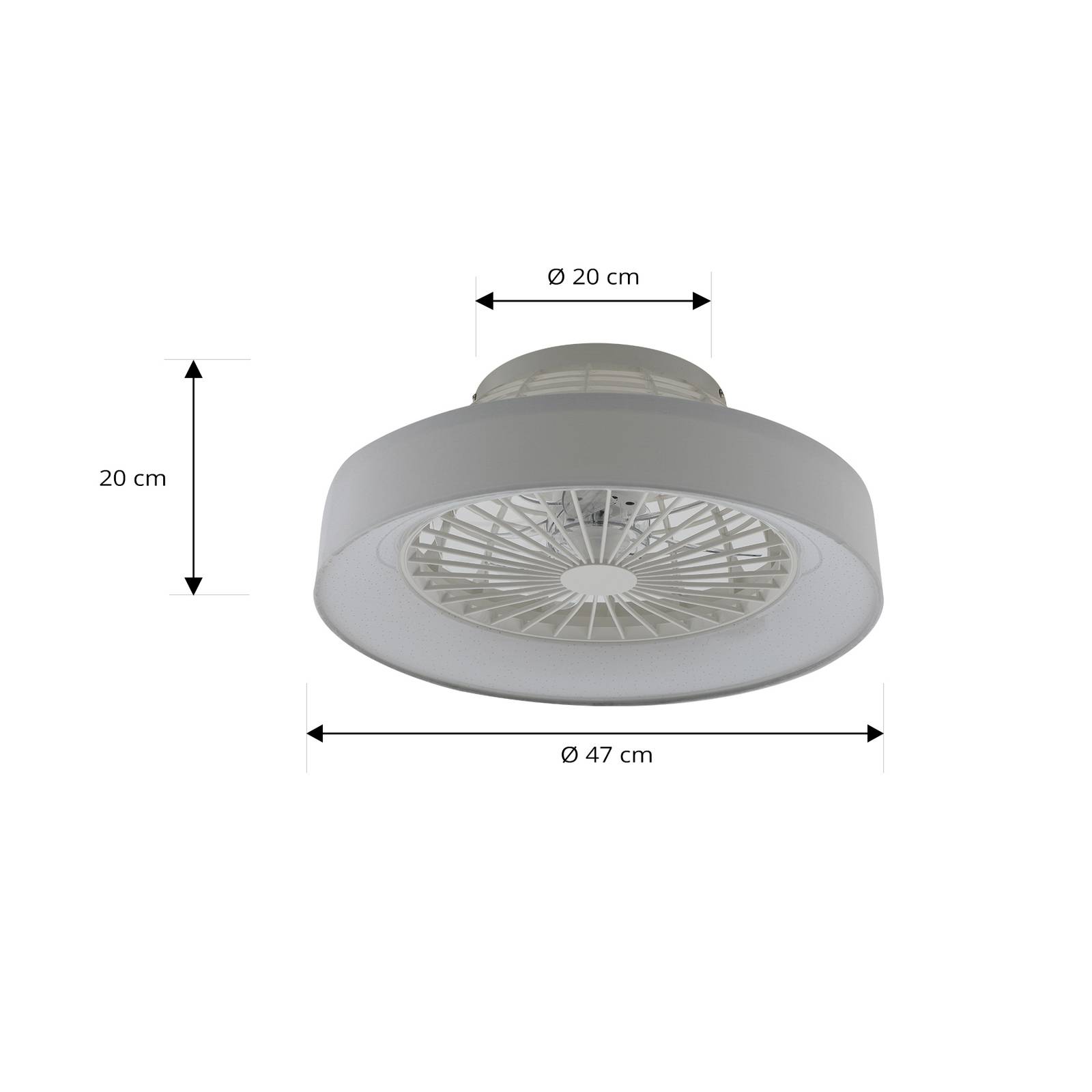 Wentylator sufitowy LED Mace, biały, cichy, CCT