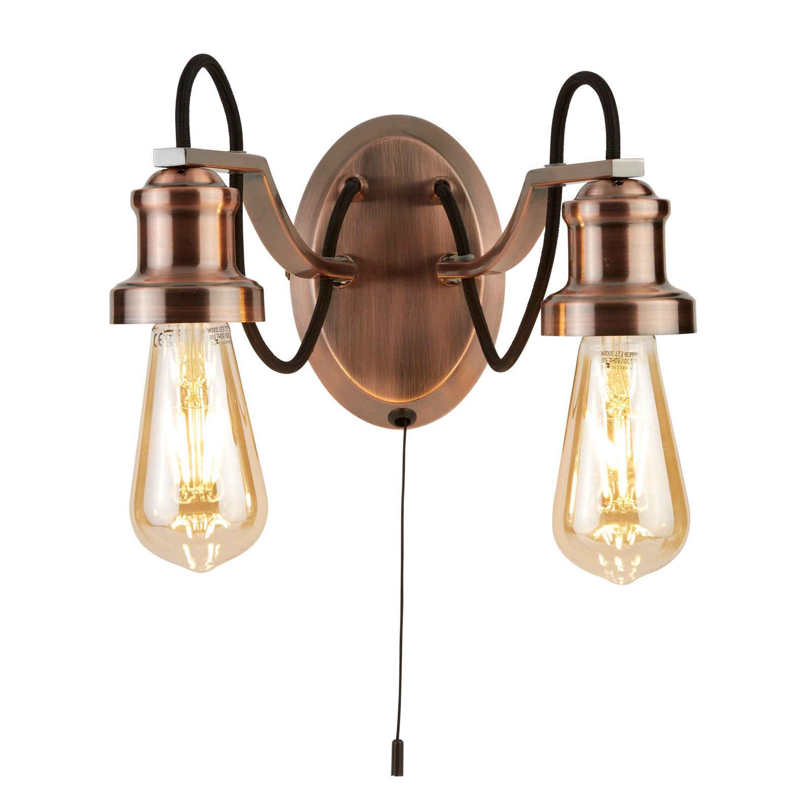 Olivia wall light, antique look with a switch