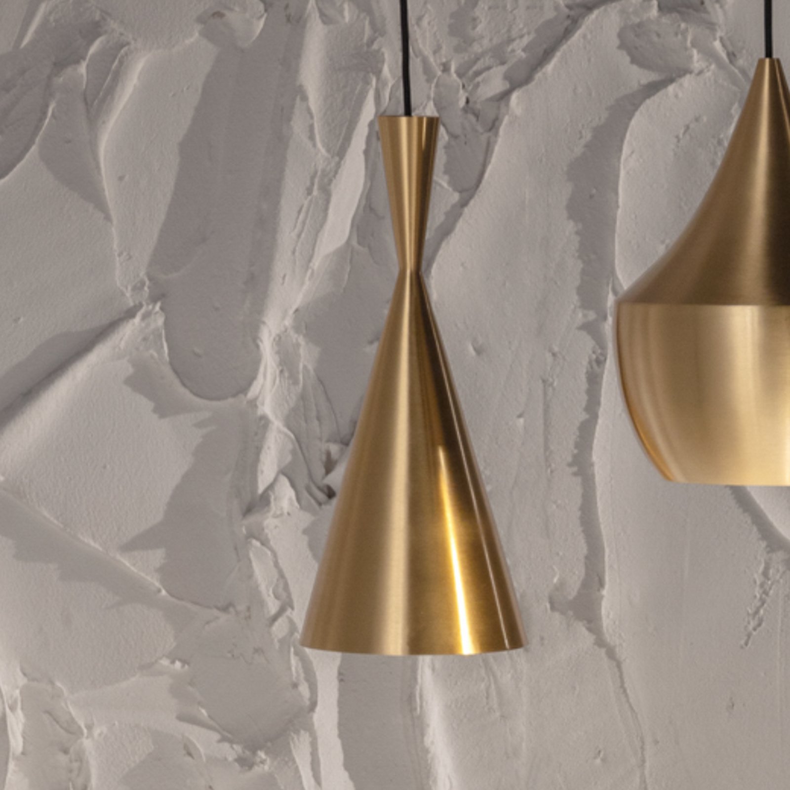 Tom Dixon suspension LED Beat Tall, couleur laiton, Ø 19 cm