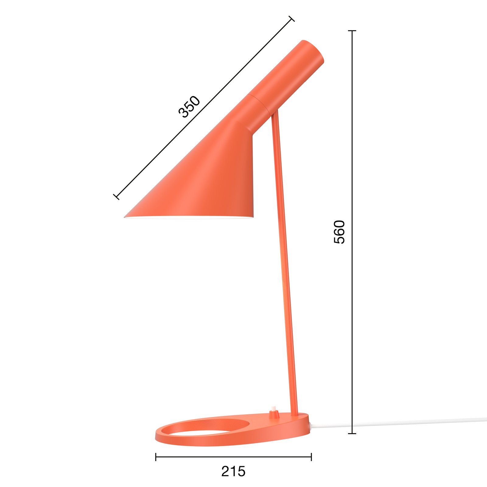 Louis Poulsen AJ Mini dizájner asztali lámpa narancssárga
