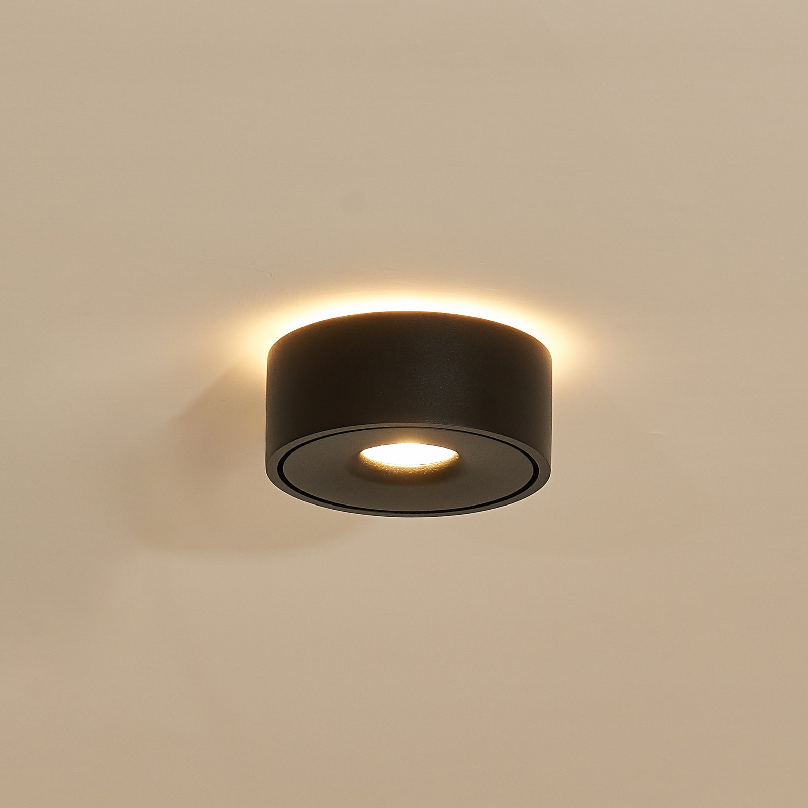 Arcchio Rotari LED ceiling lamp, up & down, black