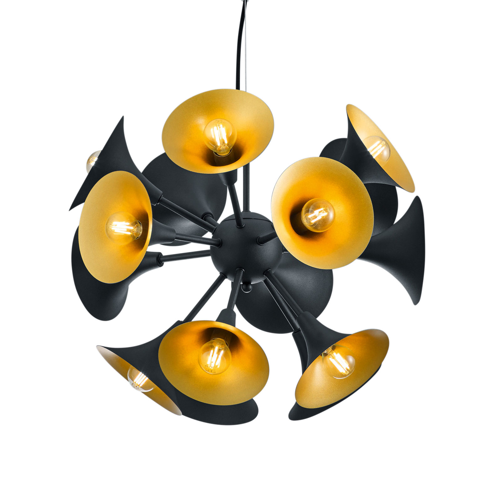 Trio Lighting Orchestra hanging light, black, for Living / Dining Room, metal, E14, 28 W, energy efficiency: A++