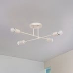 Cambridge ceiling light, 4-bulb, sand-coloured, metal