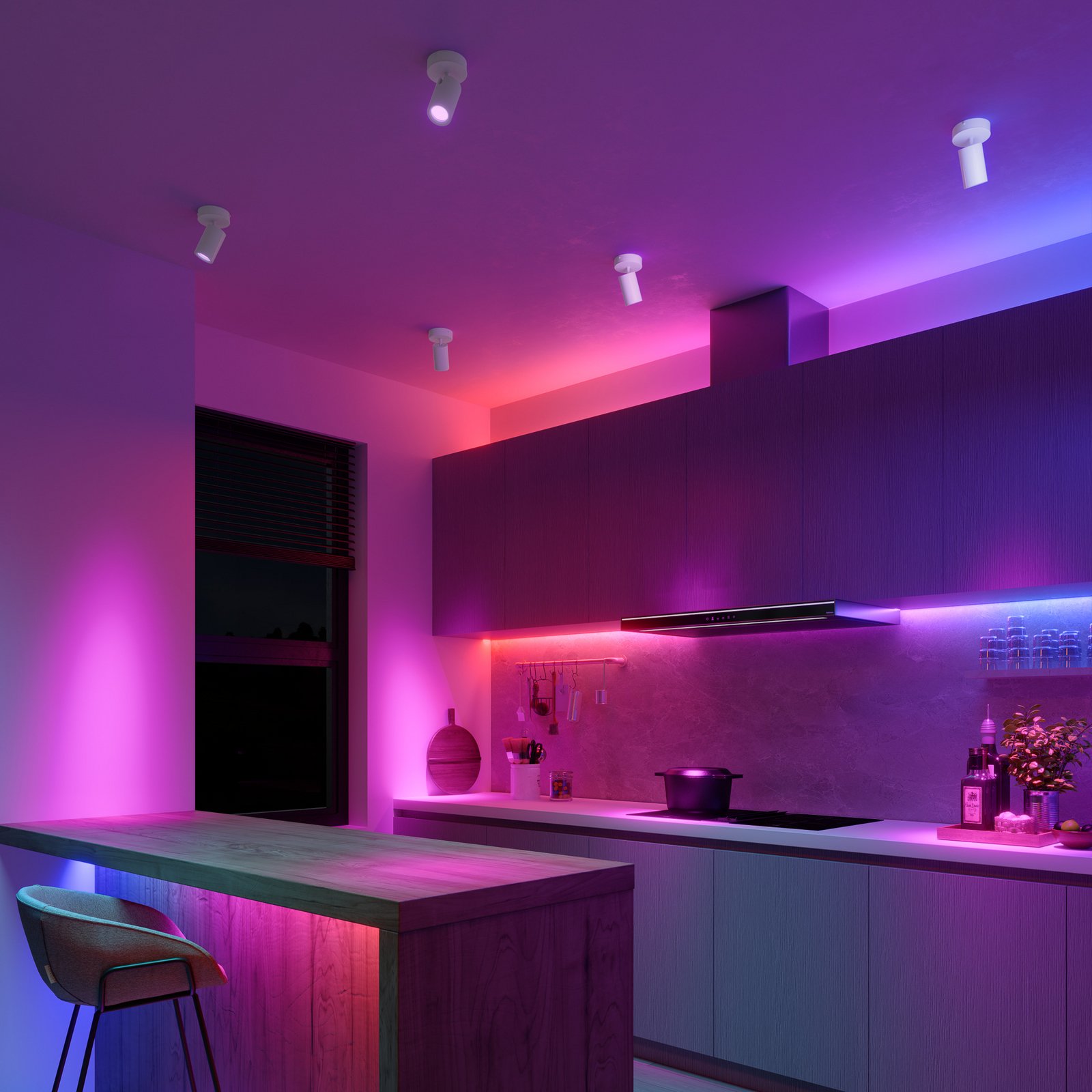 Calex Smart downlight, white, Ø 10 cm, 1-bulb, GU10 LED RGBW