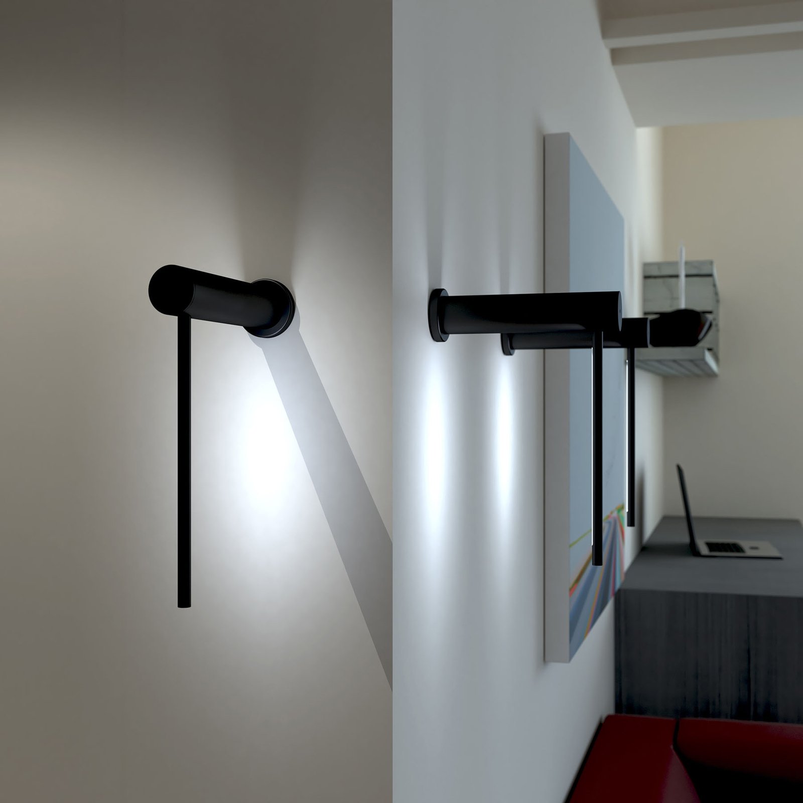 Martinelli Luce Mosca LED-væglampe, 20 cm, sort
