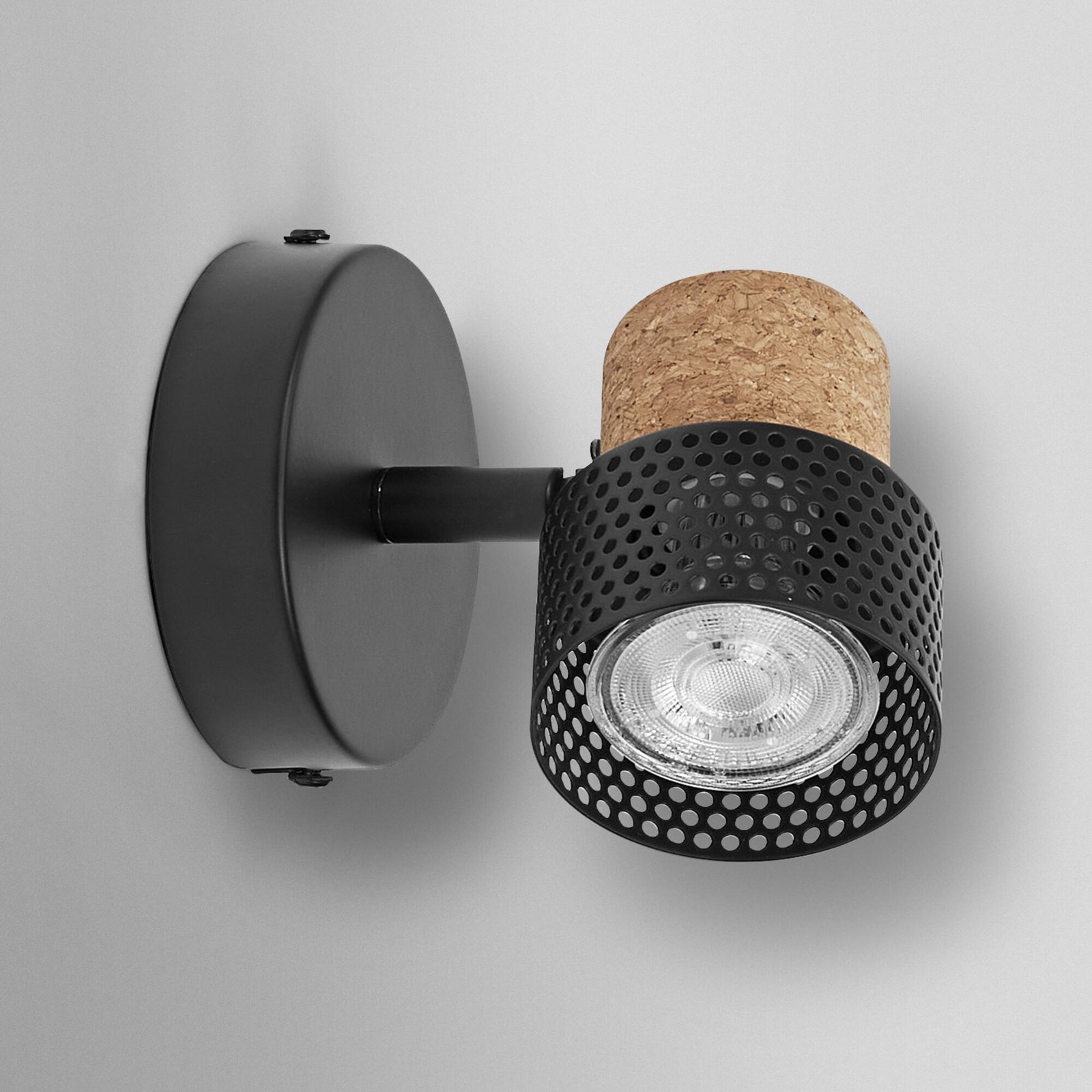 OSRAM Wandstrahler CORK, schwarz, 1 Spot, GU10-LED 927 dim
