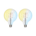 LUUMR Smart LED E27 G125 7W ZigBee Tuya Philips Hue sarja 2 kpl