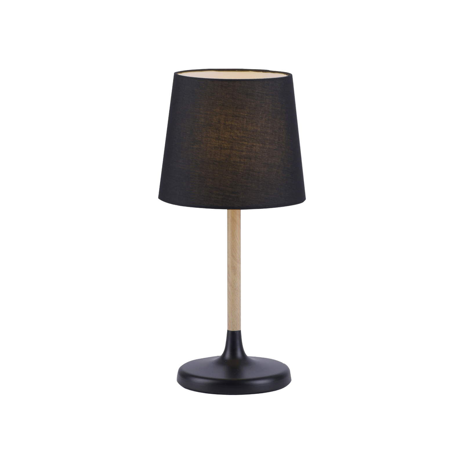 Lámpara de mesa Nima con pantalla de tela negra