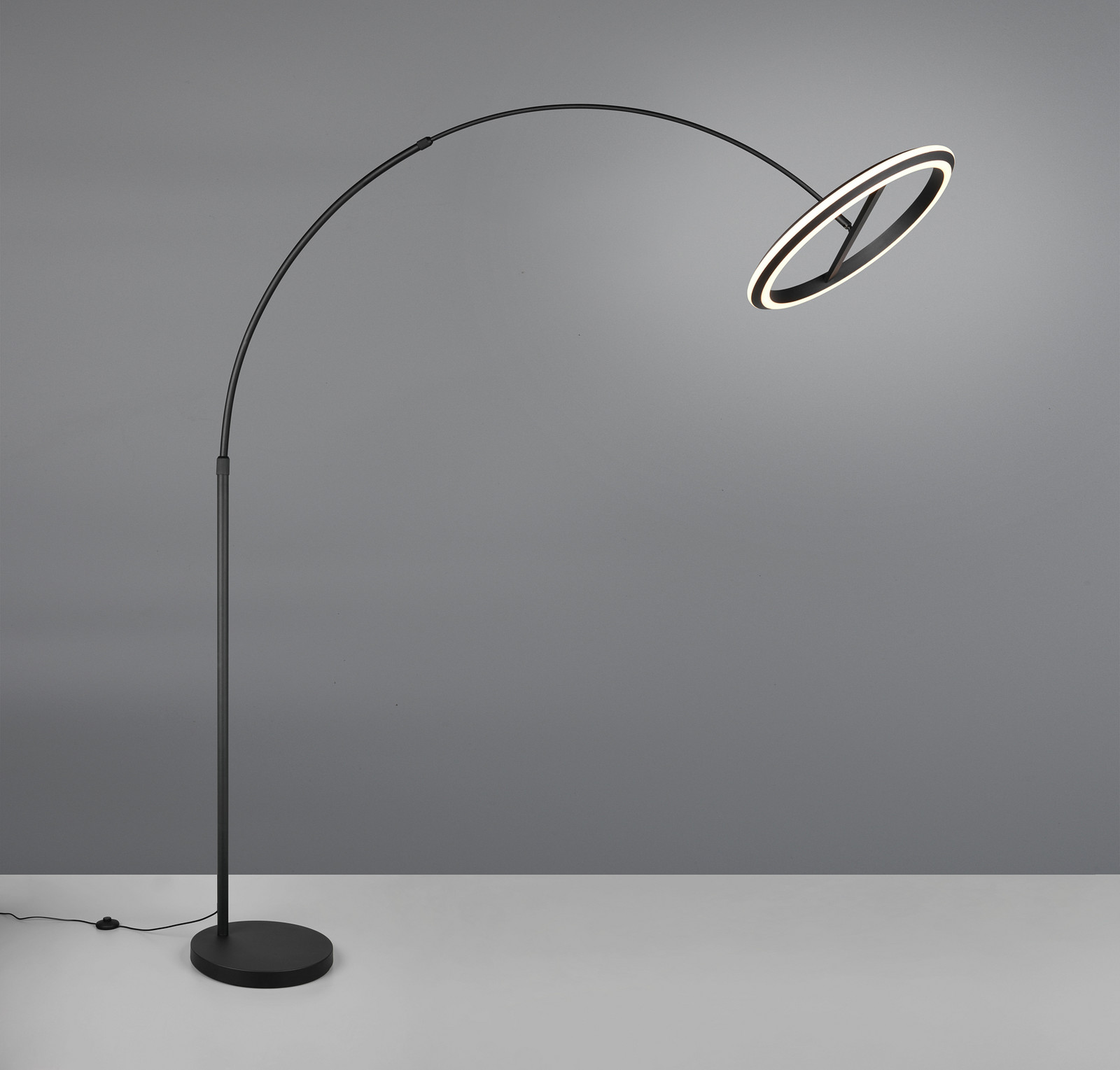 Trio Lighting Lampadar LED cu arc Amador negru înălțime 205 cm Metal - Camera de zi / sufragerie - Modern - negru mat