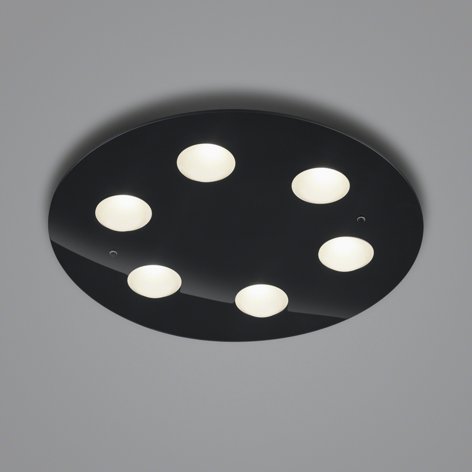 Helestra Nomi LED ceiling light Ø 49 cm dim black