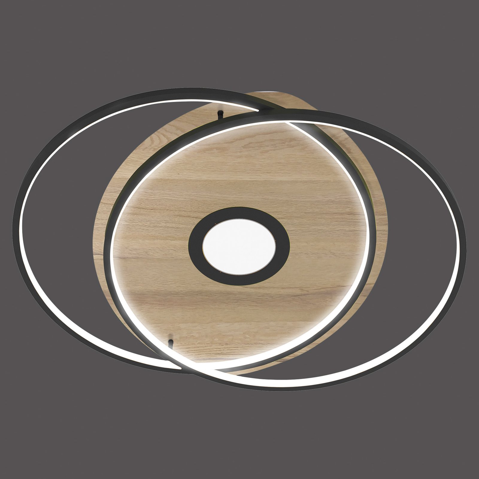 Paul Neuhaus Q-AMIRA LED-Deckenlampe oval, braun