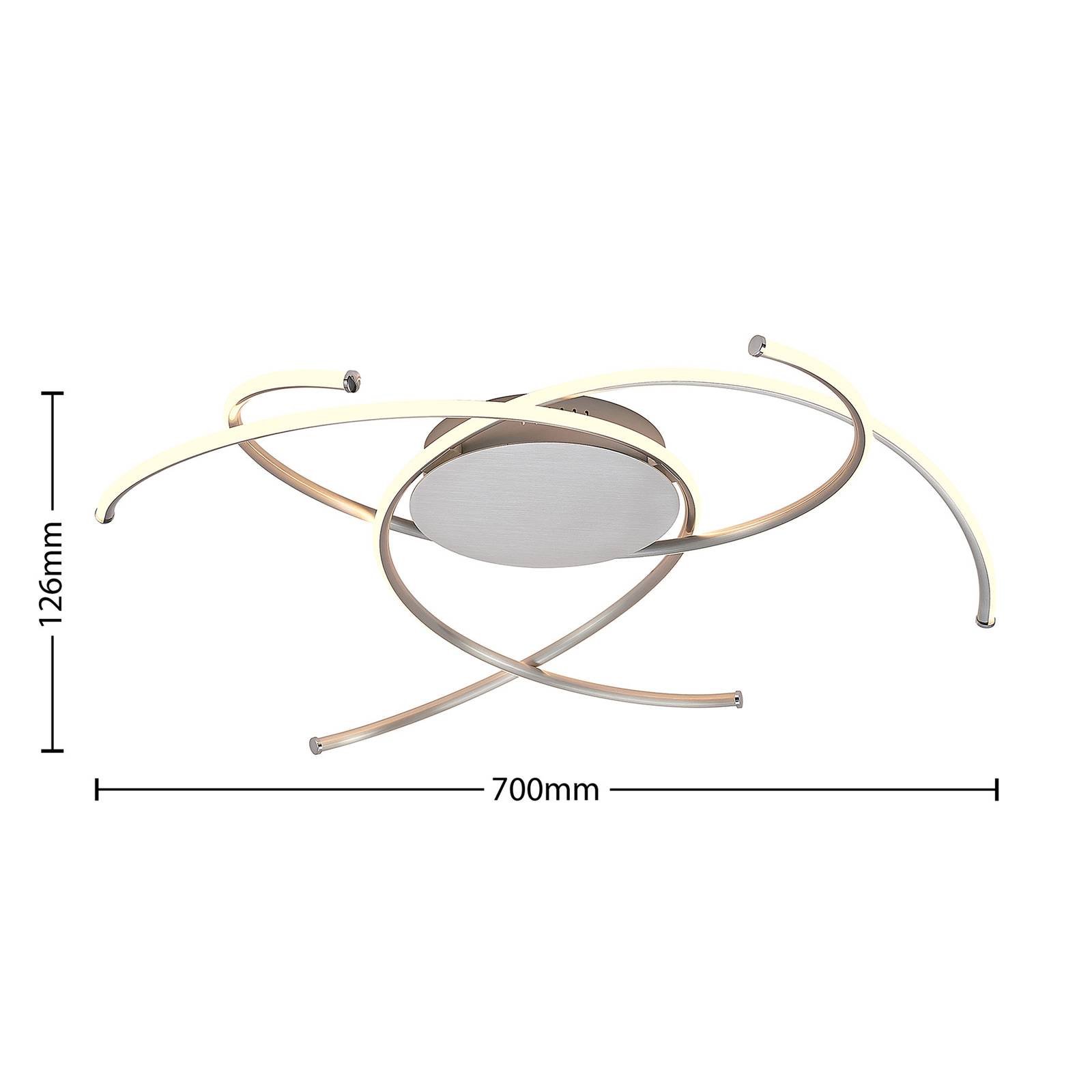 Lindby Yareli lampa sufitowa LED, srebrnoszara