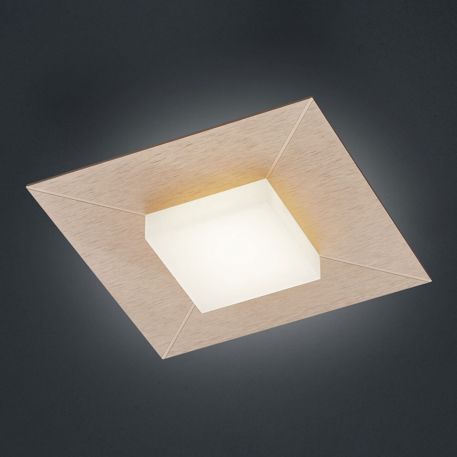 BANKAMP Diamond ceiling light 17x17cm, rose gold, for Living / Dining Room, metal, acrylic, 8 W, energy efficiency: A+, L: 17 cm, W: 17 cm, H: 5.5 cm