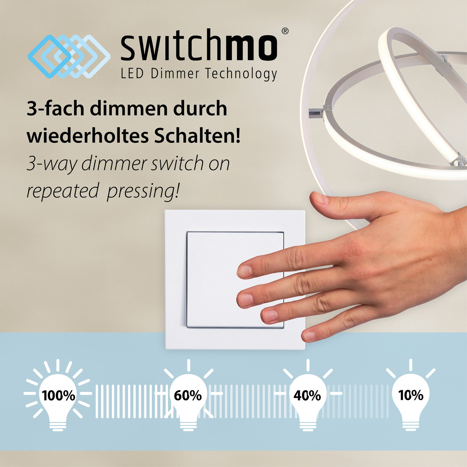 LED-Deckenleuchte Kari, dimmbar Switchmo, Ø 51cm