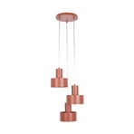 Rif 3 pendant light, brick red, round, 3-bulb, Ø 33 cm