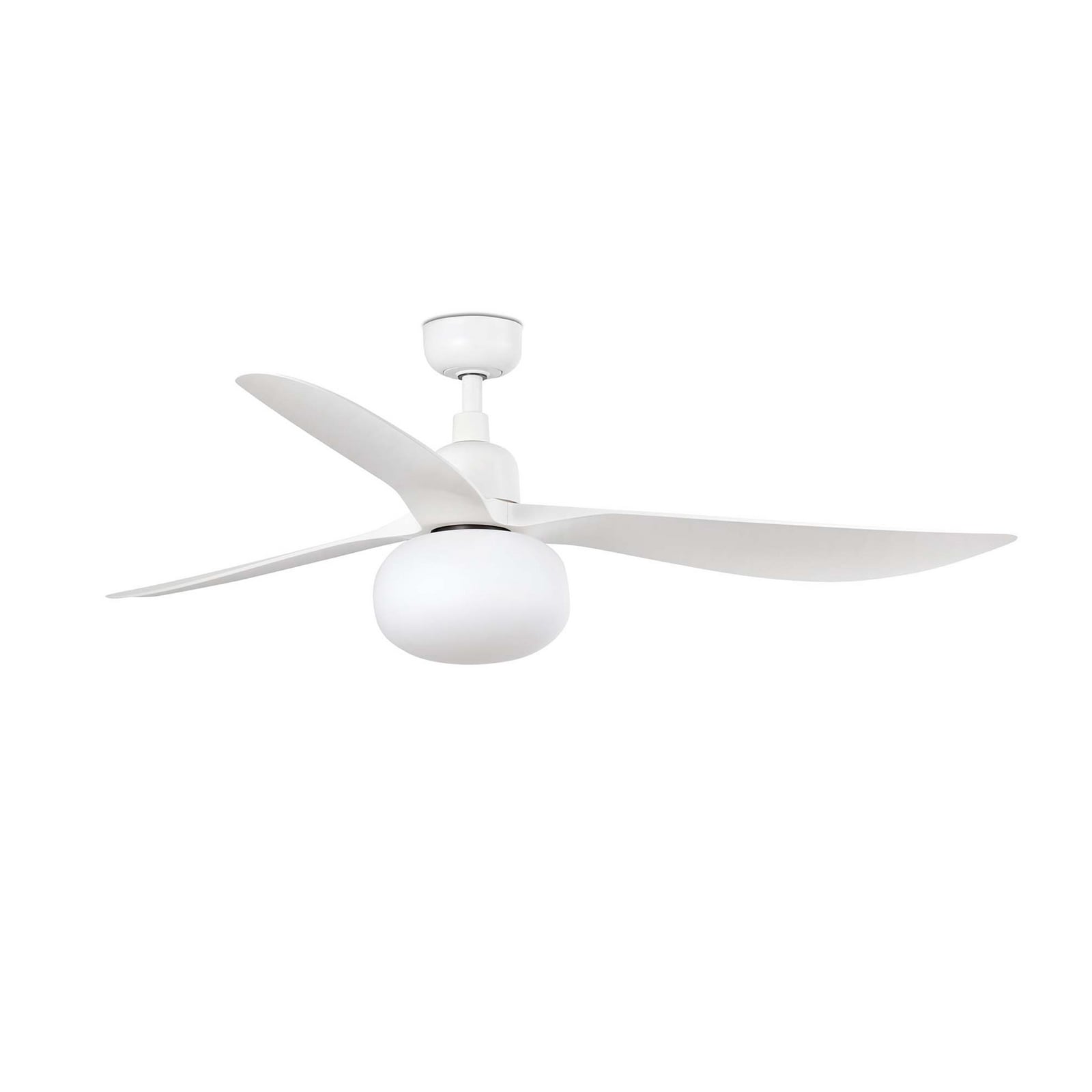 Ventilateur de plafond avec éclairage Outwood, blanc, courant continu,