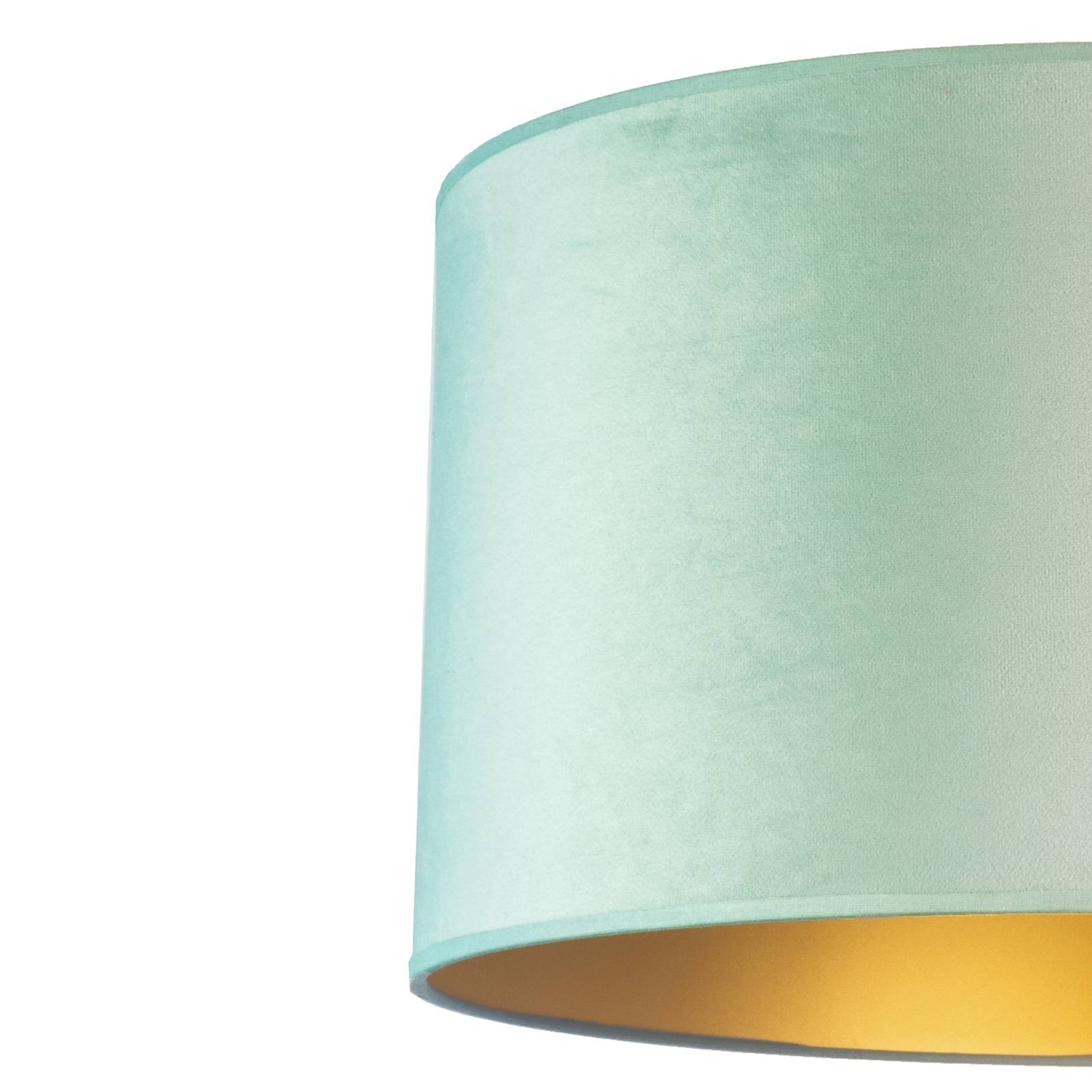 Euluna tafellamp Golden Roller hoogte 30cm mintgroen/goud, voor woon-/ eetkamer, fluweelstof, metaal, E14, 40 W, H: 30 cm