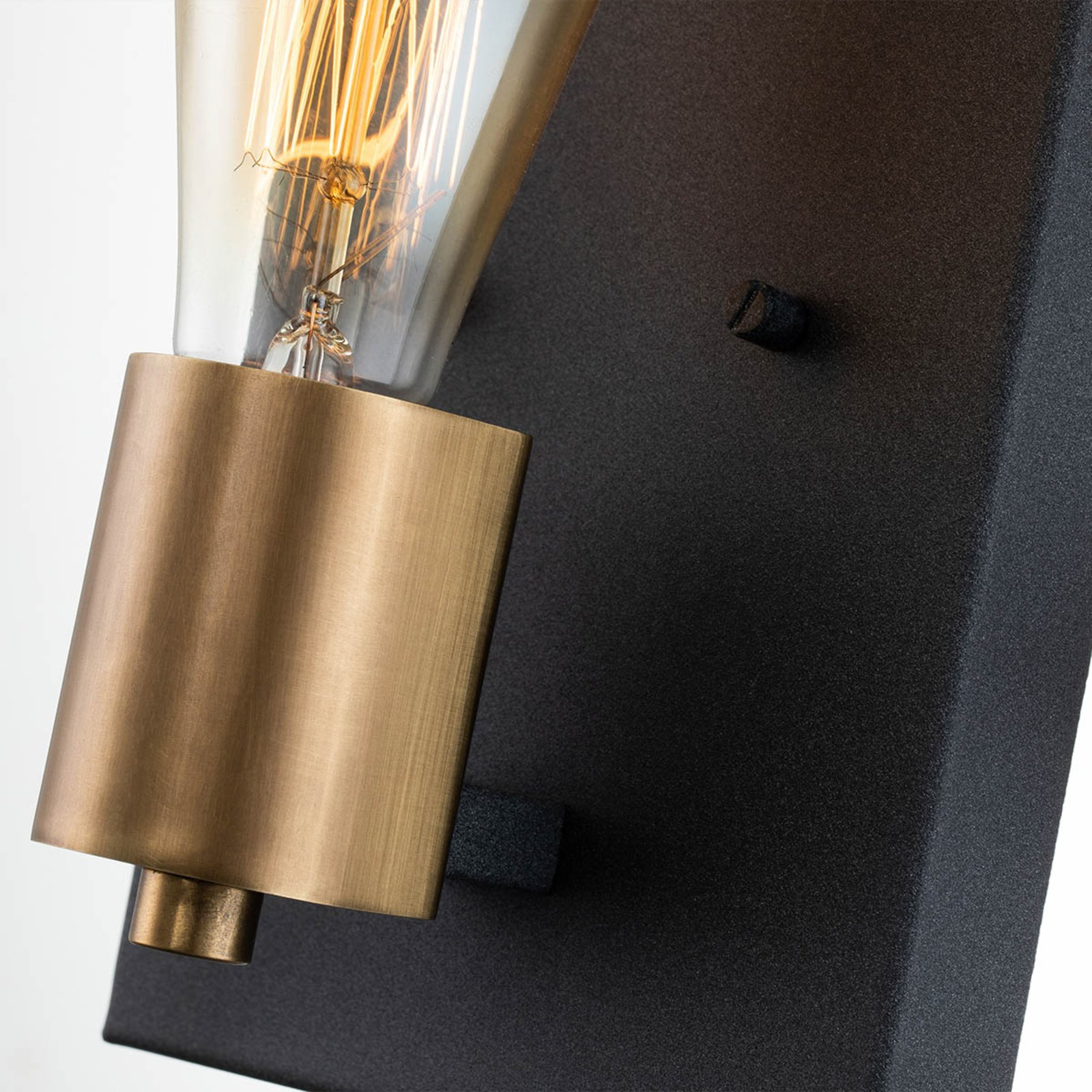 Applique Silas, noire, à une lampe, 15x22,5 cm
