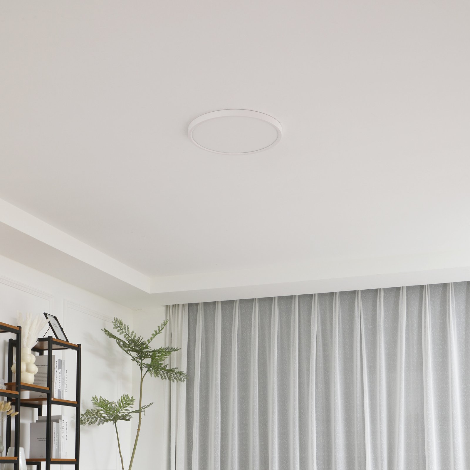 Lindby LED-kattovalaisin Deika, 40 cm, valkoinen, muovi, CCT