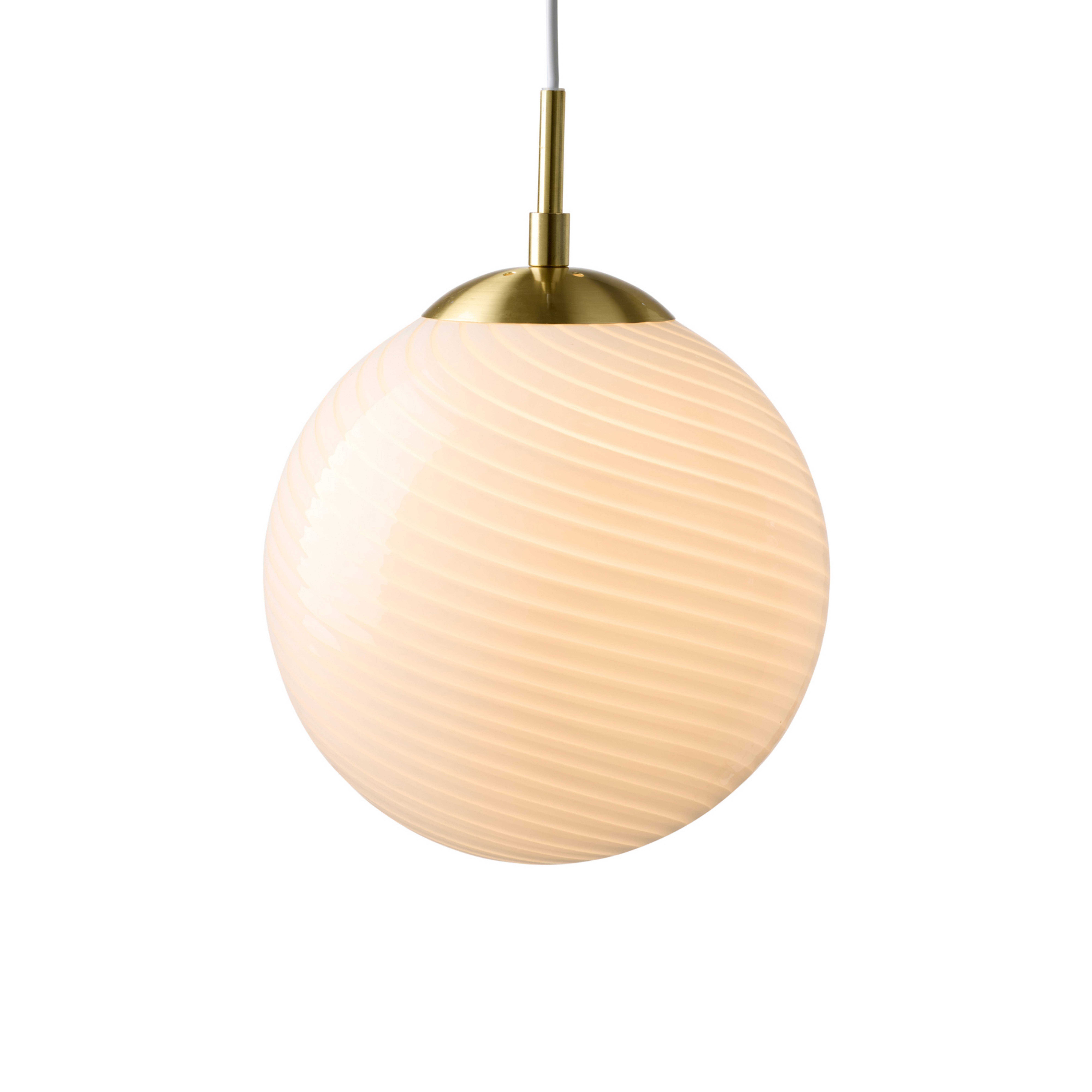 CANDY BALL Hängelampe, opal/altmessing Ø 20 cm - Halo Design