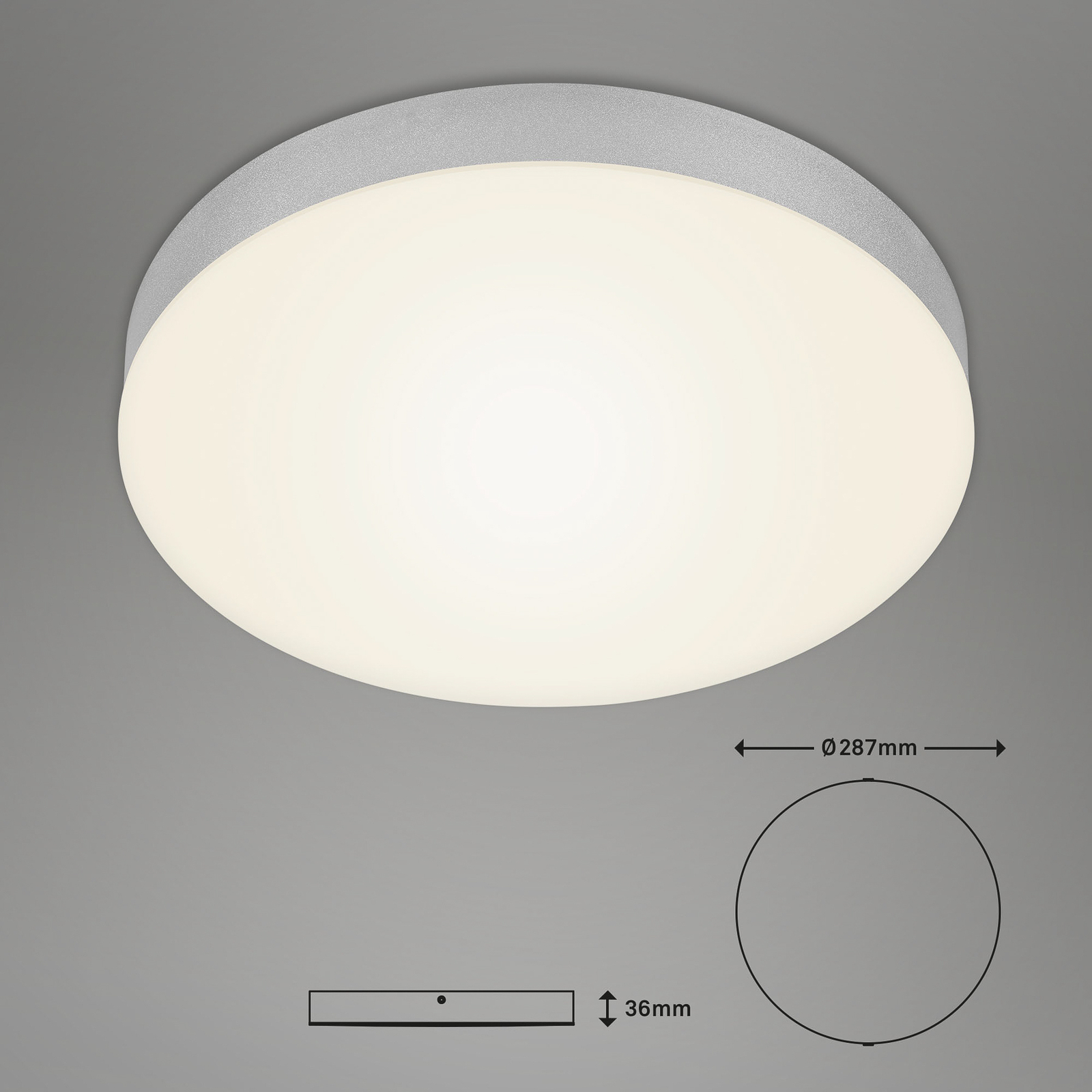 Flame LED-loftslampe, Ø 28,7 cm, sølv