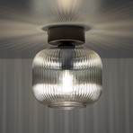 Plafonnier Salvia, marron/cognac, verre, Ø 15 cm, E14