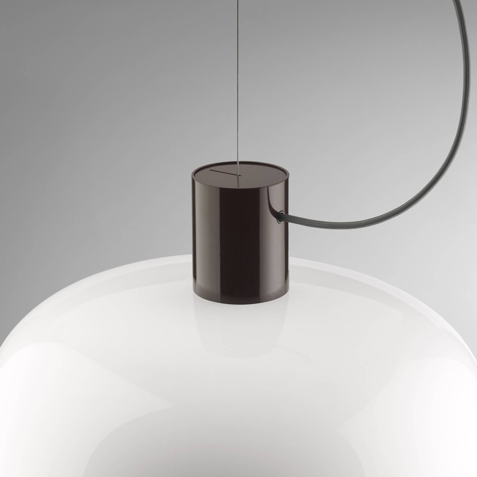 Lampa wisząca FLOS Bellhop Glass S2, czekoladowy brąz, Ø 45 cm