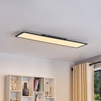 Lindby LED-Panel Lamin, schwarz, 120cm, CCT, dimmbar, Remote