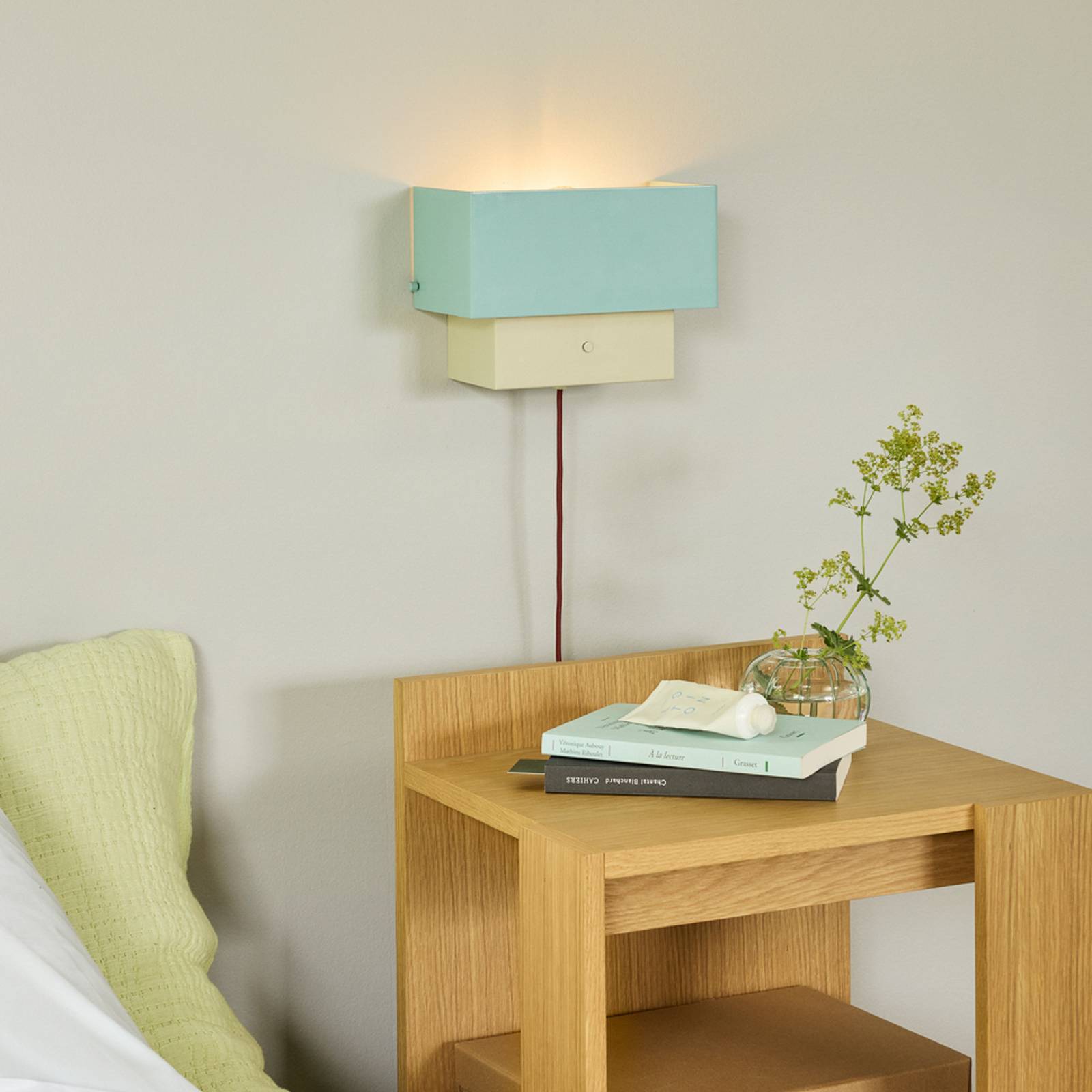  Hübsch Hübsch Art Wall Light, Blue/sand, Width 22 Cm, Iron 