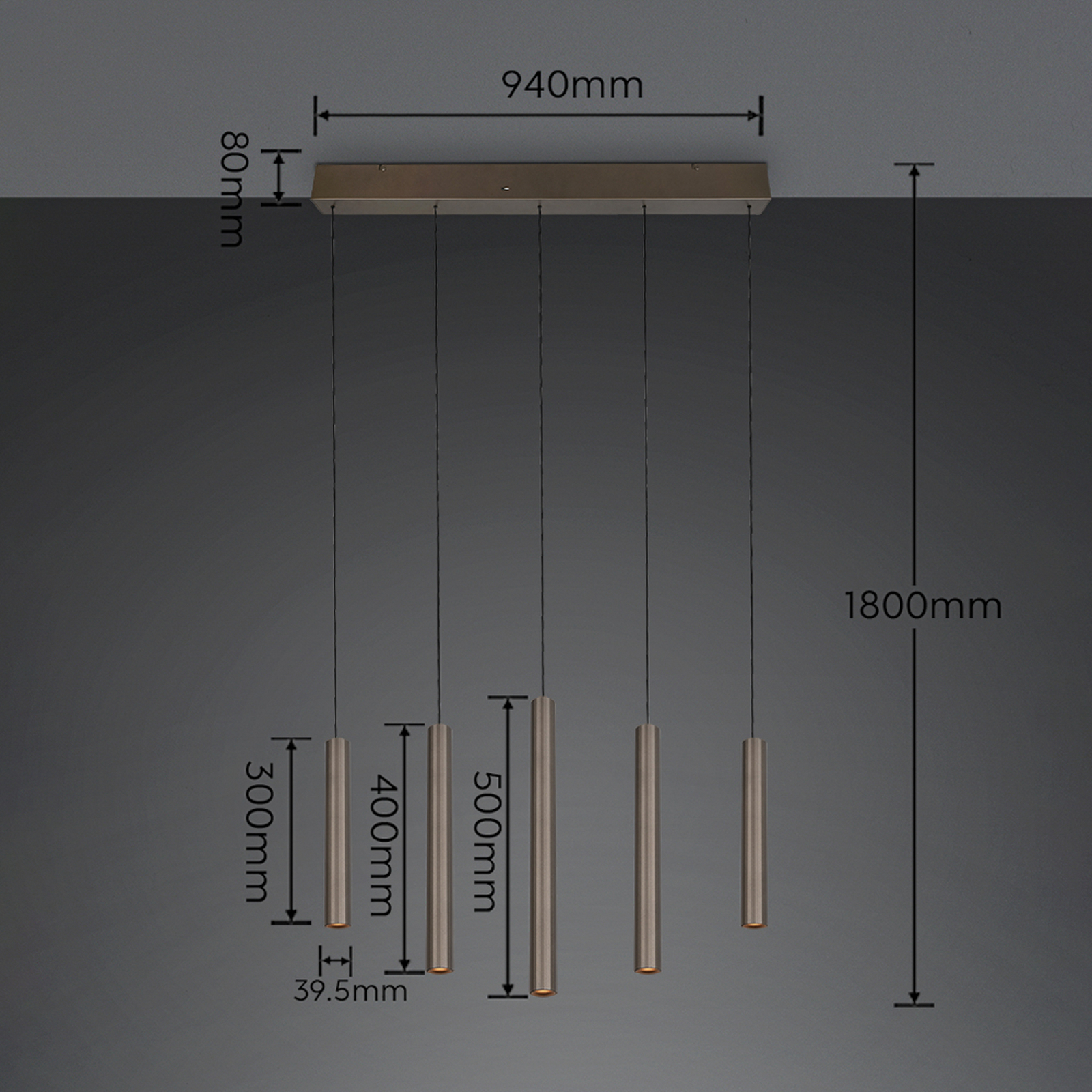LED piekaramā lampa „Arimato“, garums 94 cm, platīna krāsas metāls, CCT LED piekaramā lampa „Arimato“, garums 94 cm, platīna krāsas metāls, CCT