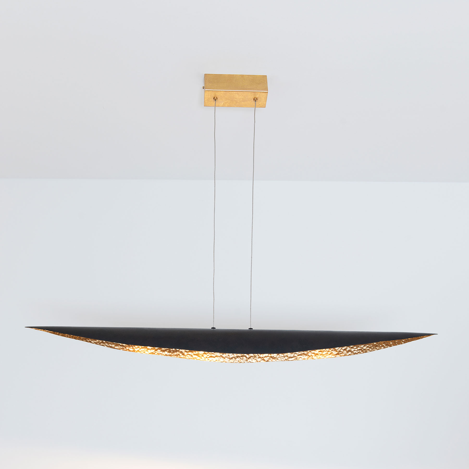 Suspension LED Chiasso, noire-brune/dorée