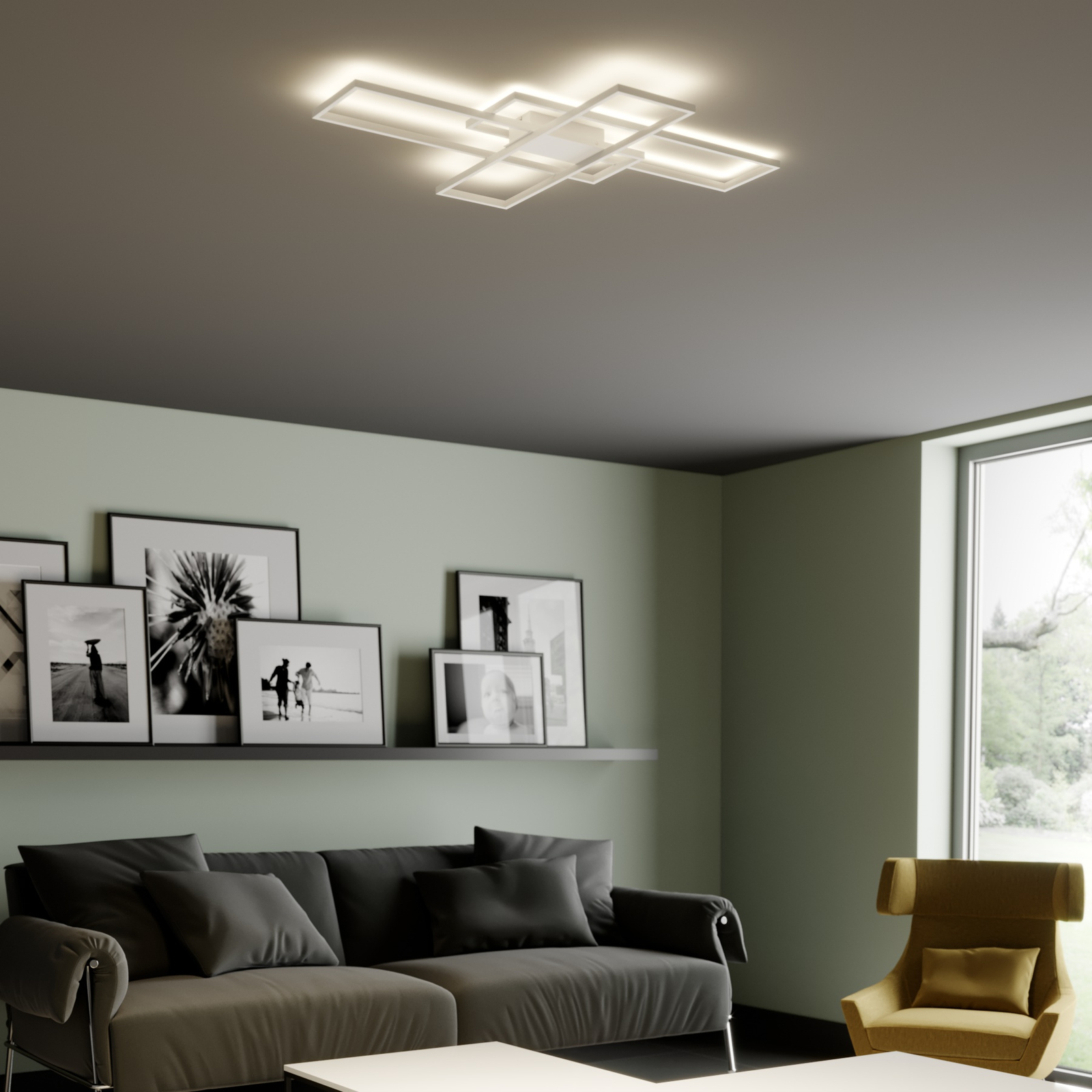 Lindby Tomke LED осветление за таван в бяло, с възможност за димиране