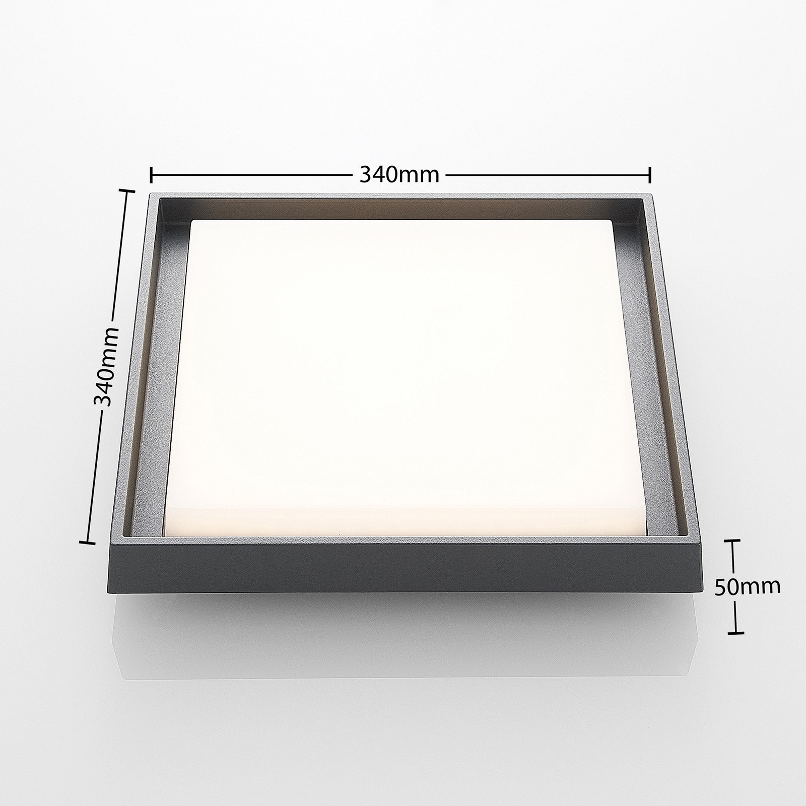 Birta LED Square Vonkajšie Stropné Lampa 34x34 Dark Grey - Lucande