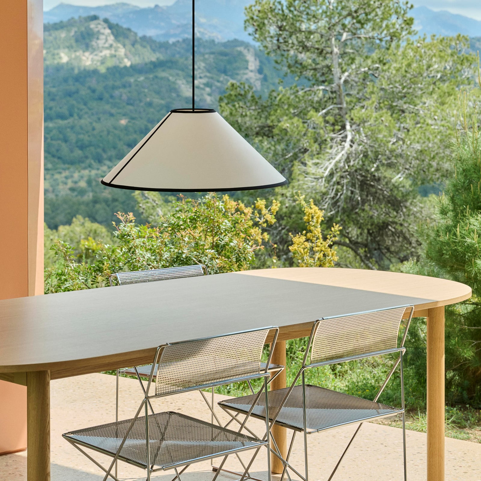 Lámpara colgante Ava, Ø 50 cm, blanco/negro, E27 - HAY