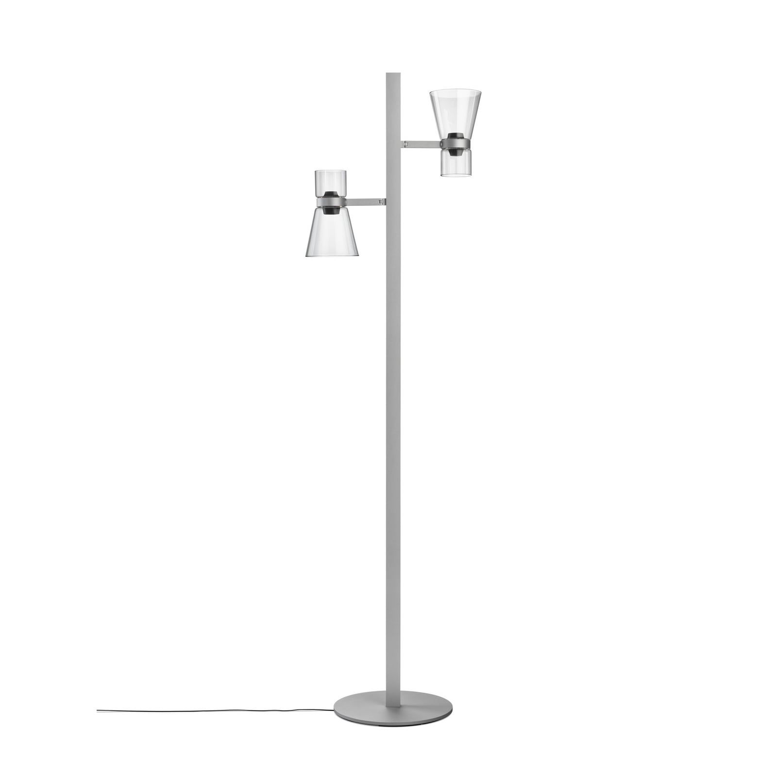 FLOS Nocturne F2 Cone LED álló lámpa, ezüst, 2 izzós, 206 cm
