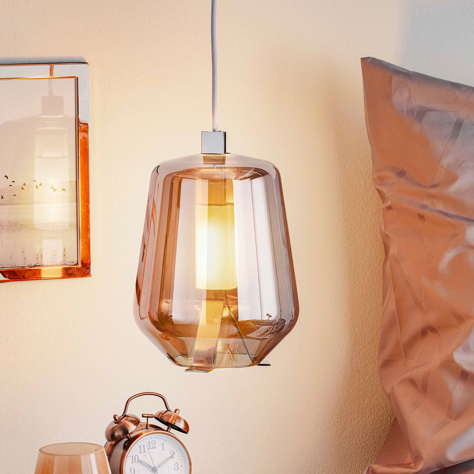 Prandina Luisa S1 pendul dimabil 2700K crom/rosé - Camera de zi / sufragerie - Modern - rosé crom - Sticlă