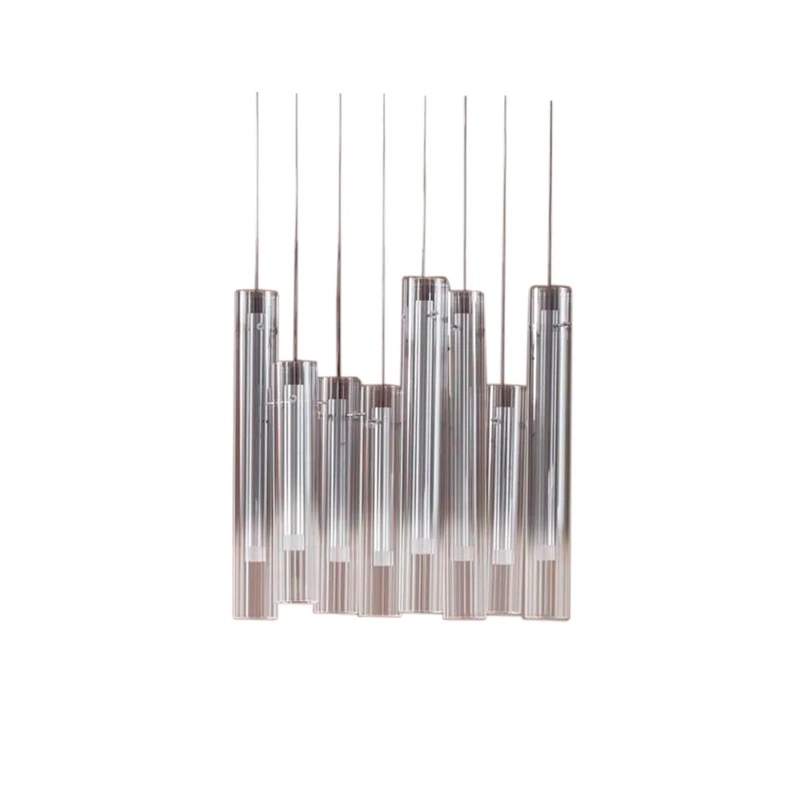 Lucande LED-loftslampe Korvitha, 8-lys, grå, glas