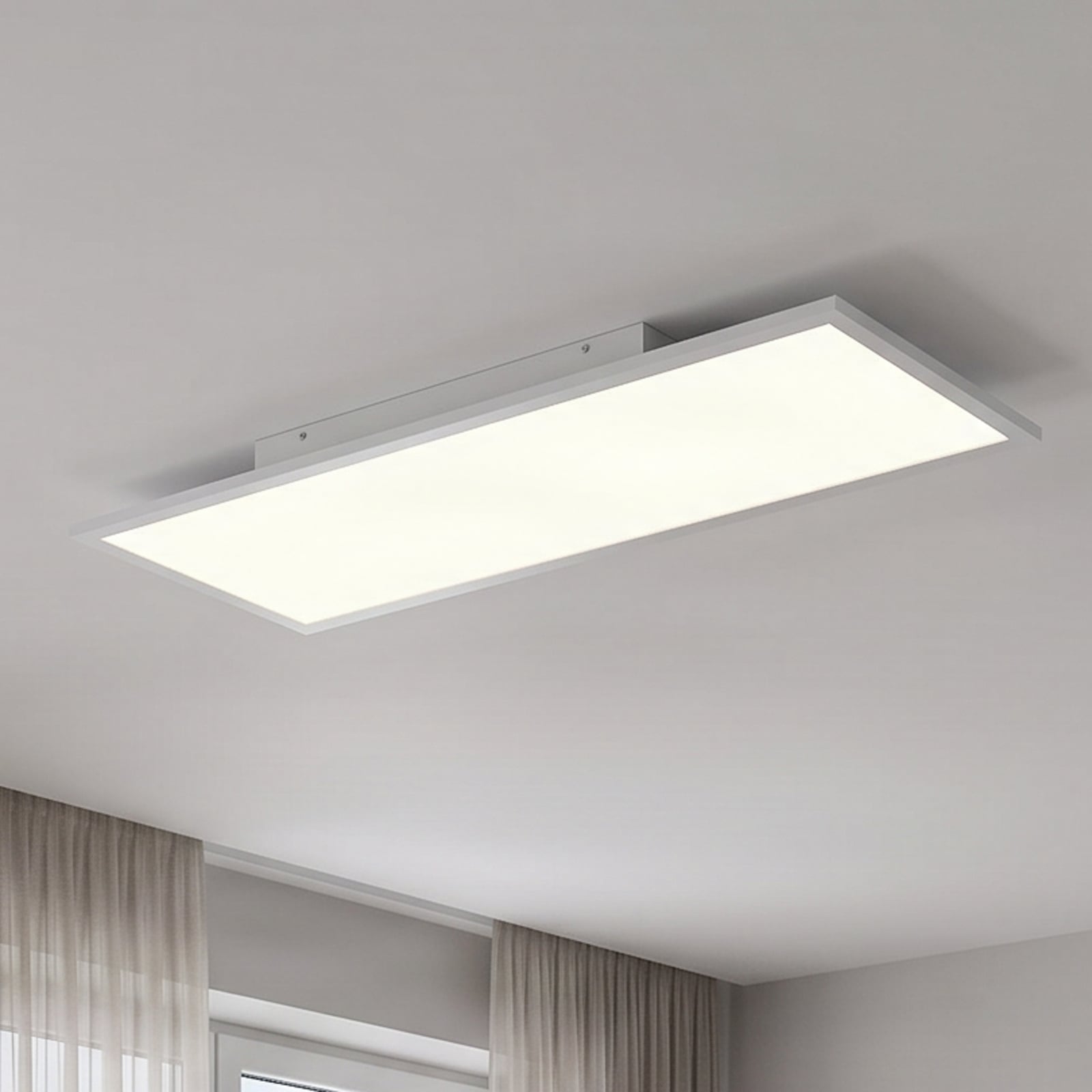 Lindby Pannello LED Quais, 80 x 30 cm, bianco, metallo, 4.000K