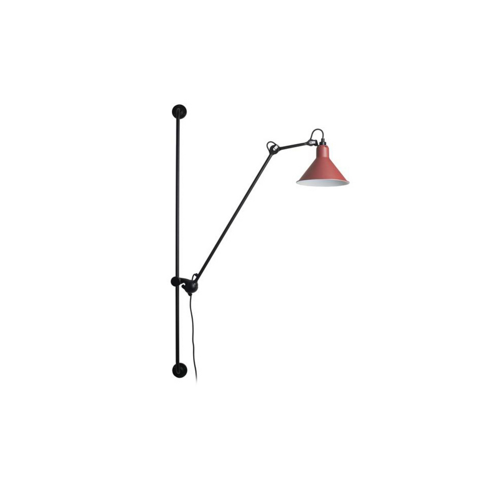214 Wandlamp Conic Zwart/Rood - Lamp Gras