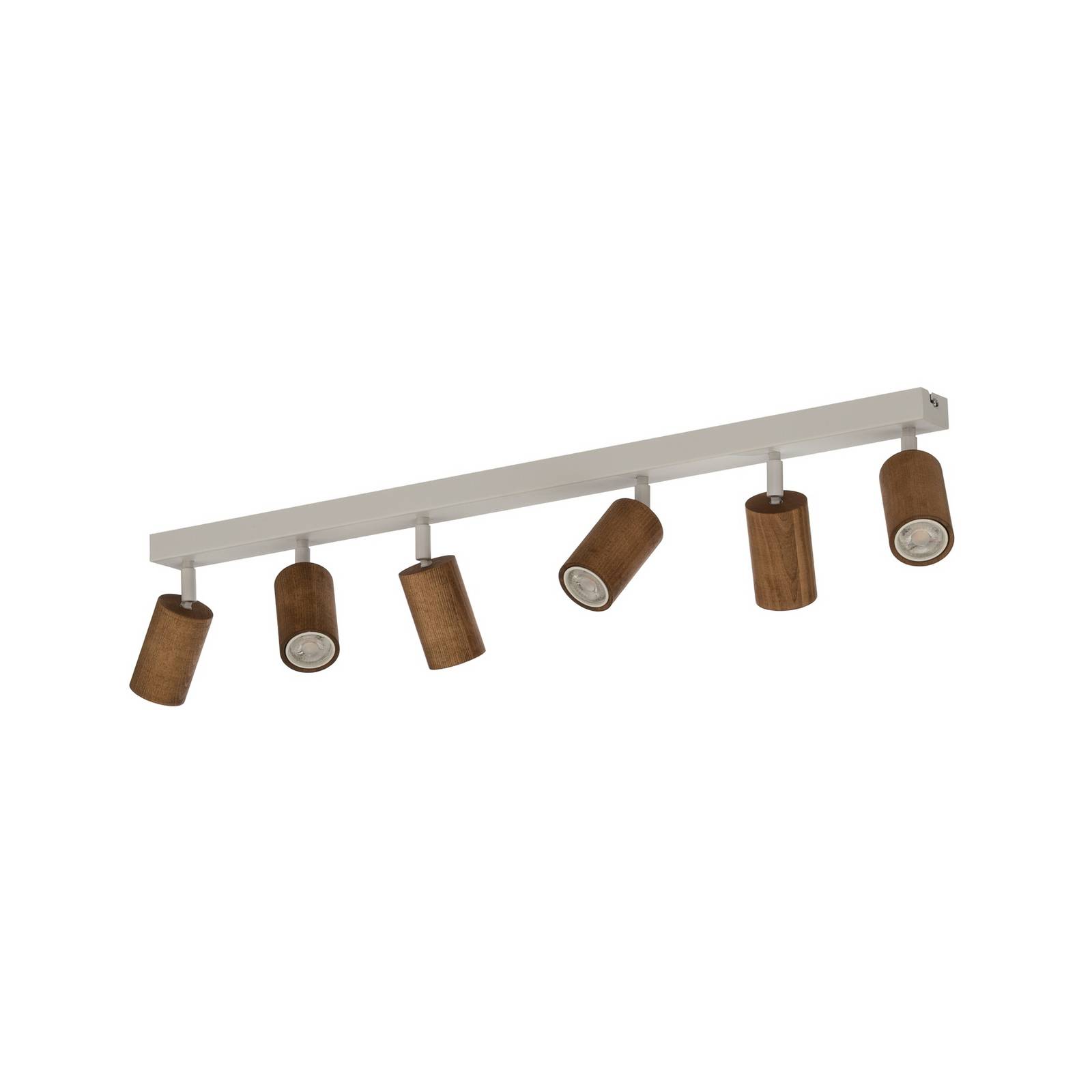 Deckenstrahler Nisse, weiß, Länge 90 cm, 5-flg., Holz/Metall