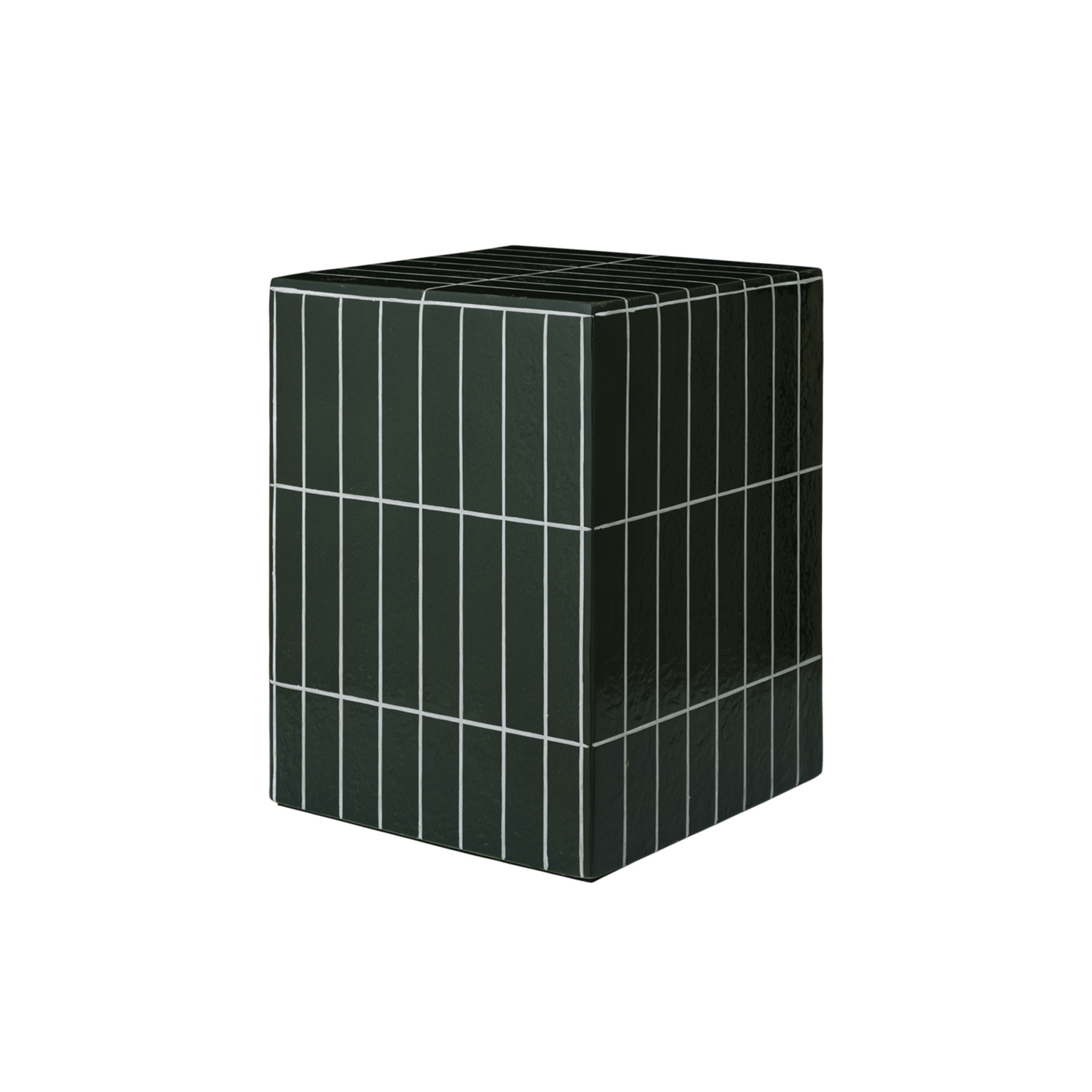 Tavolino PILLAR, verde scuro, 42 cm, cemento - ferm LIVING