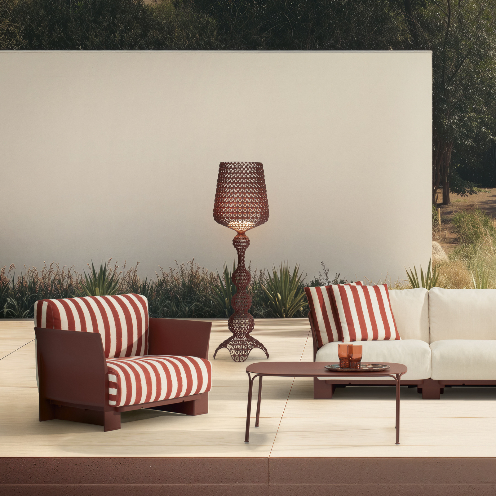 LED-Außenstehlampe Kabuki, rot, IP44, dimmbar - Kartell